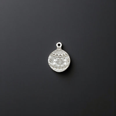 Sterling Silver Christmas Ornament Dangle Charm  Festive Holiday Jewelry Accent for Bracelets and Necklaces