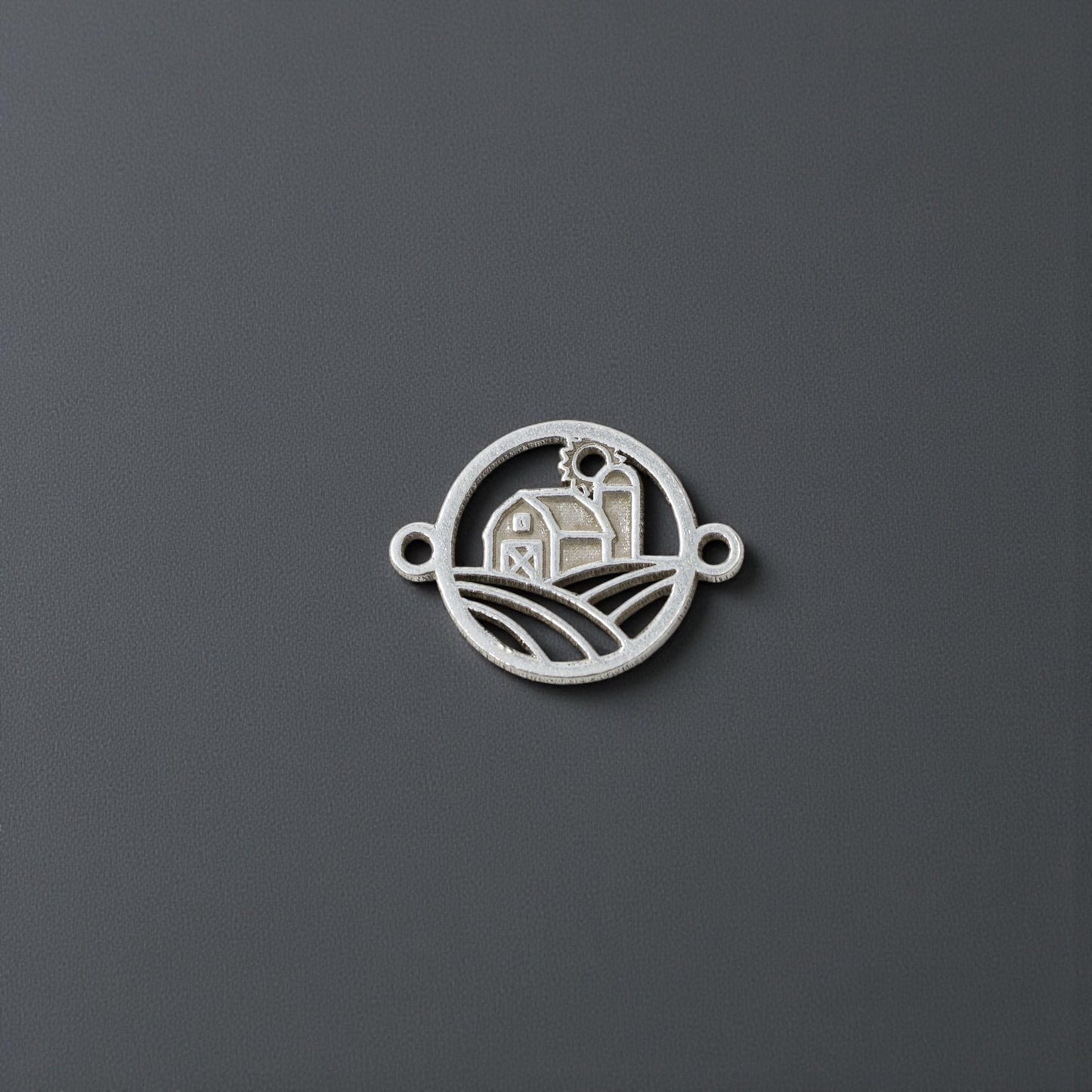 Barn Cutout Connector Charm  Farmhouse Jewelry Link for Rustic Handmade Designs  Sterling Silver or 14k Gold Filled