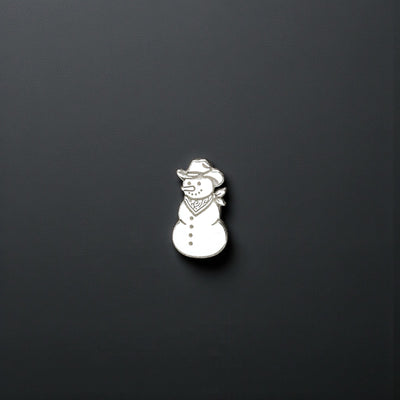 Sterling Silver Cowboy Snowman Accent Charm  Solderable Embellishment for Western Holiday Jewelry Designs