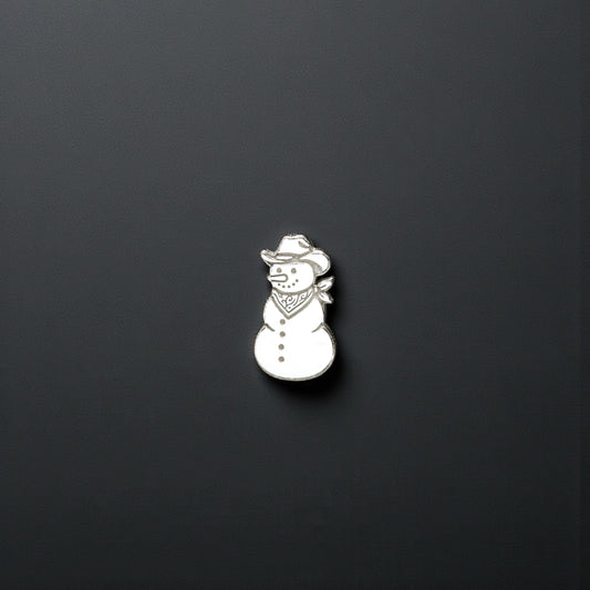 Sterling Silver Cowboy Snowman Accent Charm  Solderable Embellishment for Western Holiday Jewelry Designs