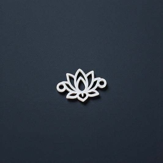 Lotus Flower Connector Charm  Nature-Inspired Jewelry Link for Handmade Bracelets and Necklaces  Sterling Silver or 14K Gold Filled