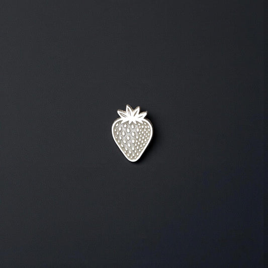 Sterling Silver Strawberry #2 Accent Charm  Solderable Jewelry Embellishment  Fruit Accent Component  Sterling Silver Findings