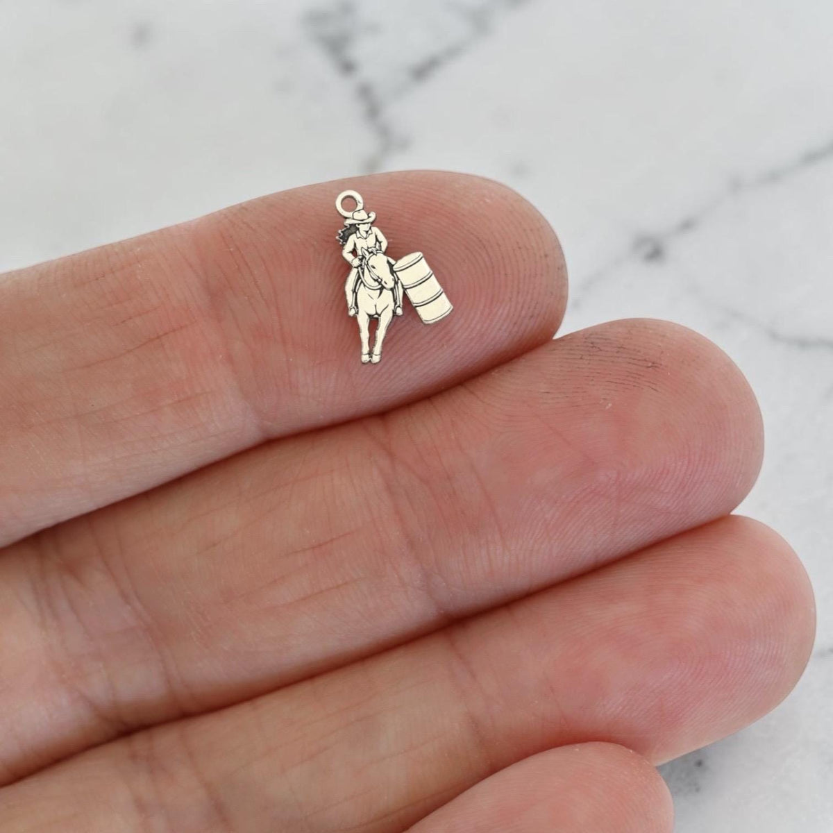 Barrel Racer Charm Western Rodeo