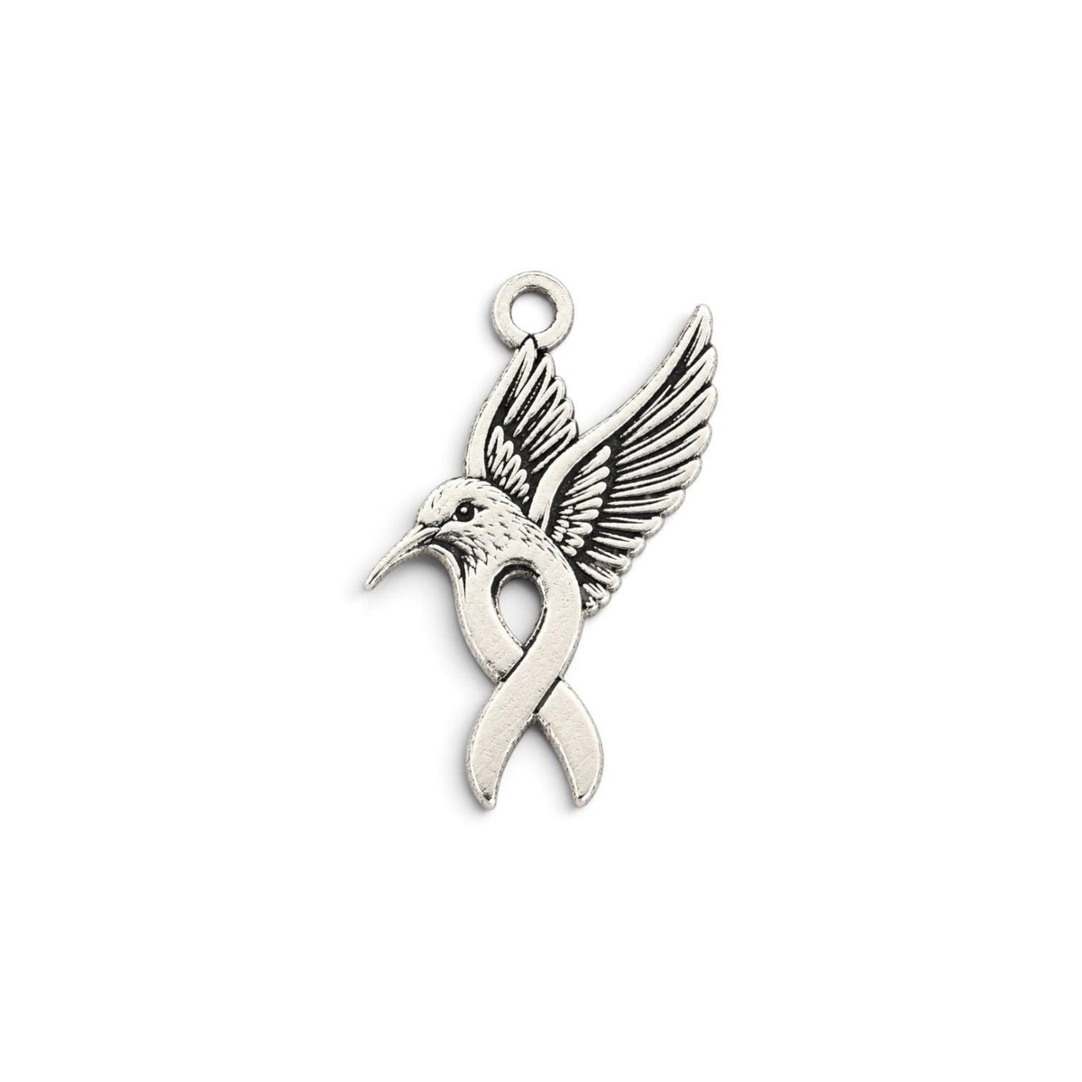 Hummingbird Awareness Ribbon Charm