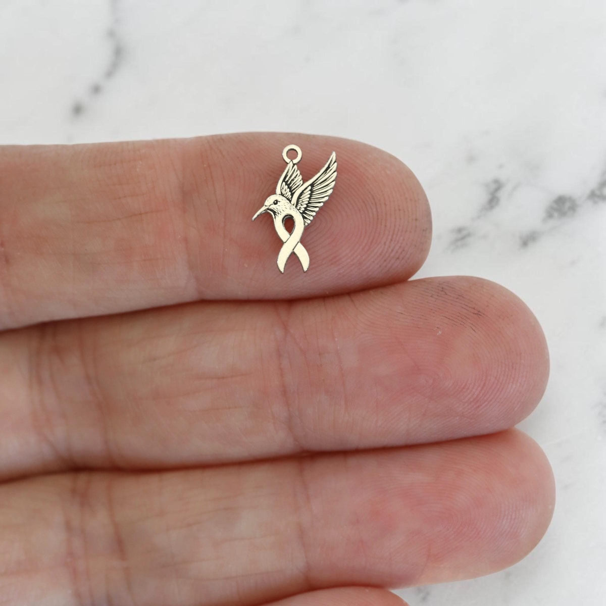 Hummingbird Awareness Ribbon Charm