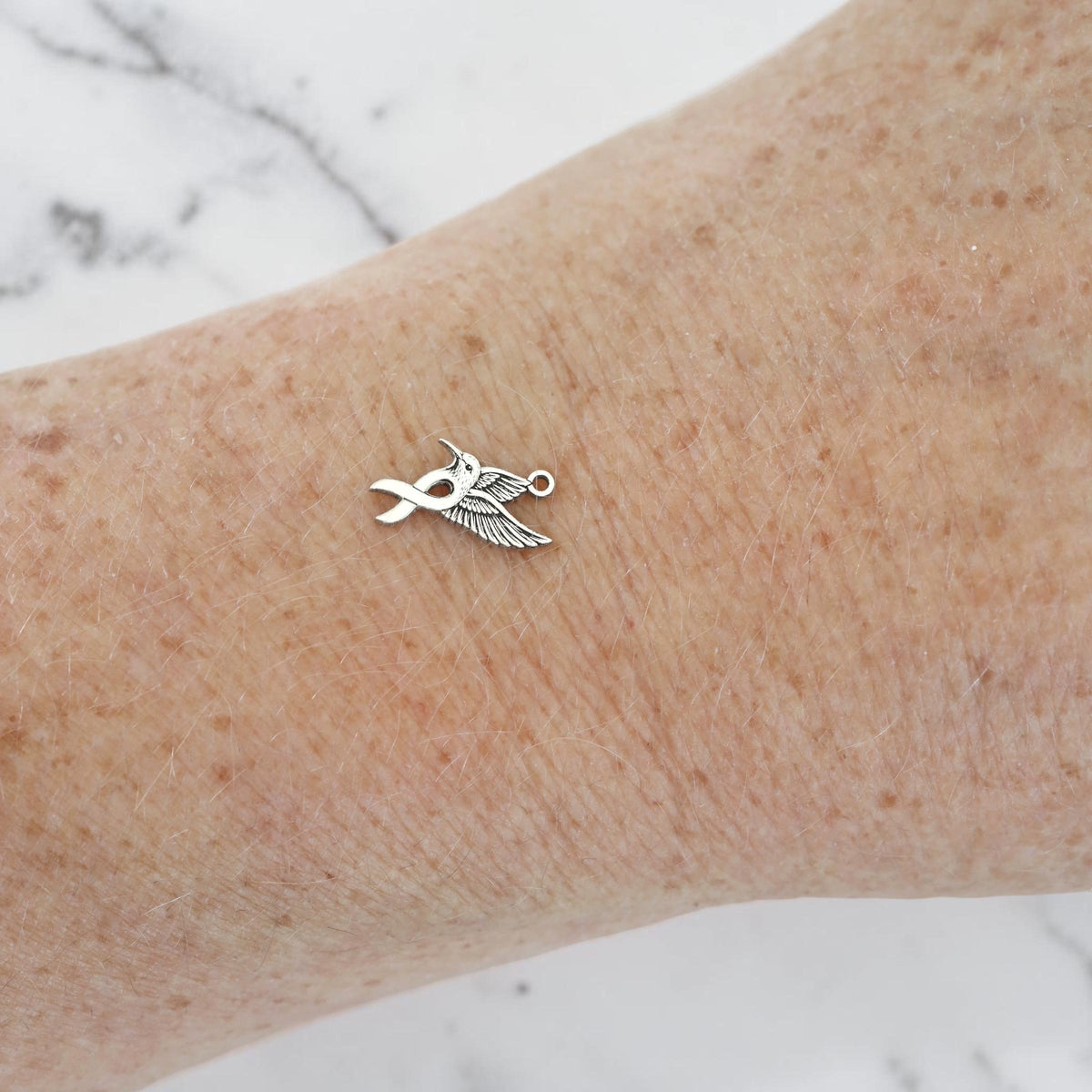 Hummingbird Awareness Ribbon Charm