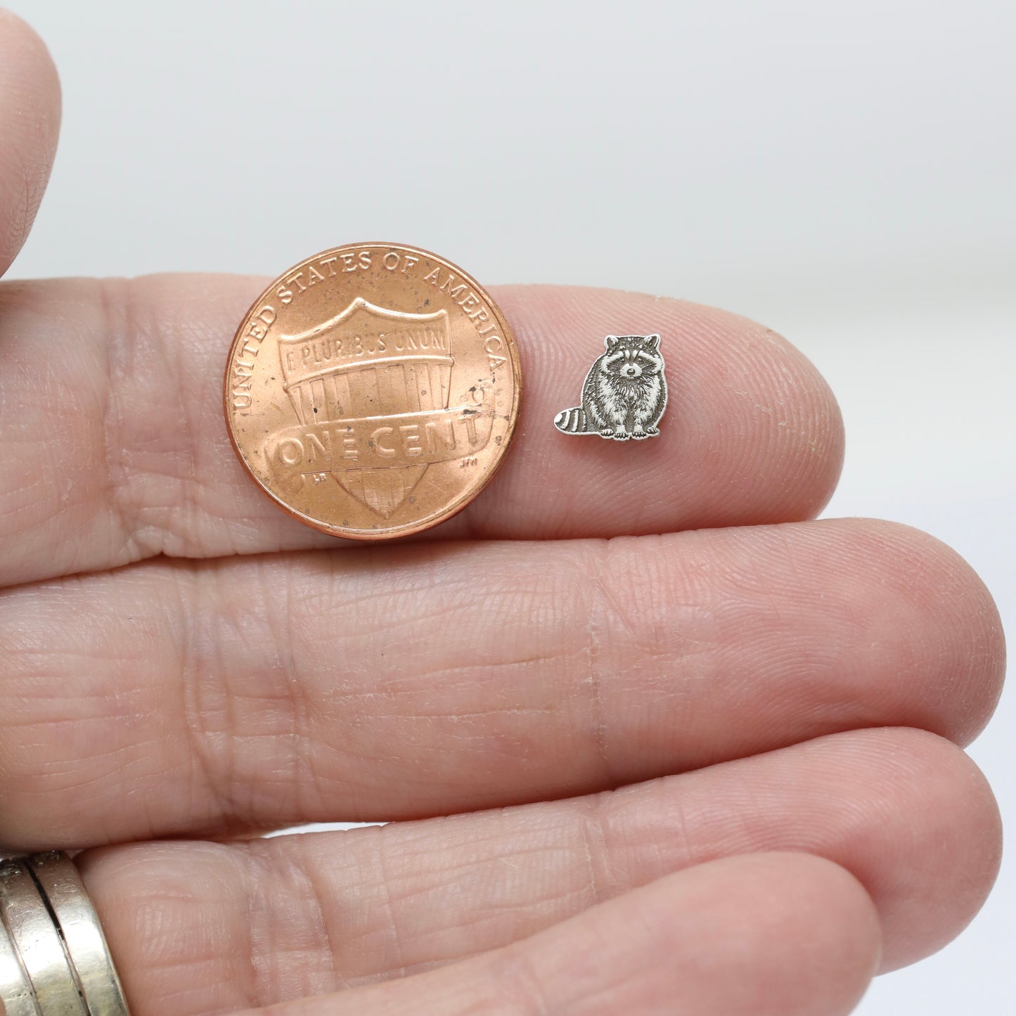 Raccoon Accent Charm Findings & Embellishments for DIY Jewelry Making Soldering in Sterling Silver