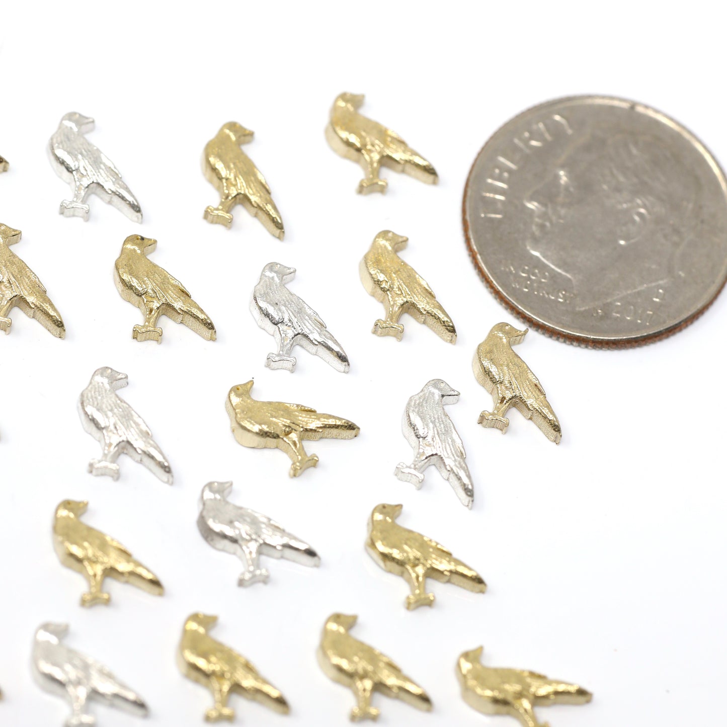 Raven Bird Accent Charm Embellishments for Soldering or Jewelry Making