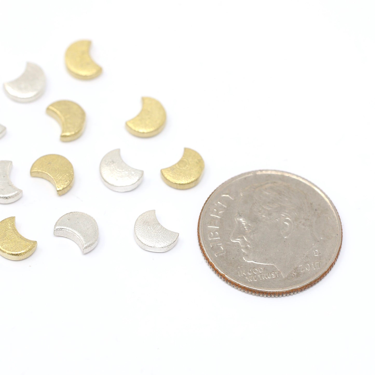 SALE Half Moon Accent Charm Embellishments for Soldering or Jewelry Making