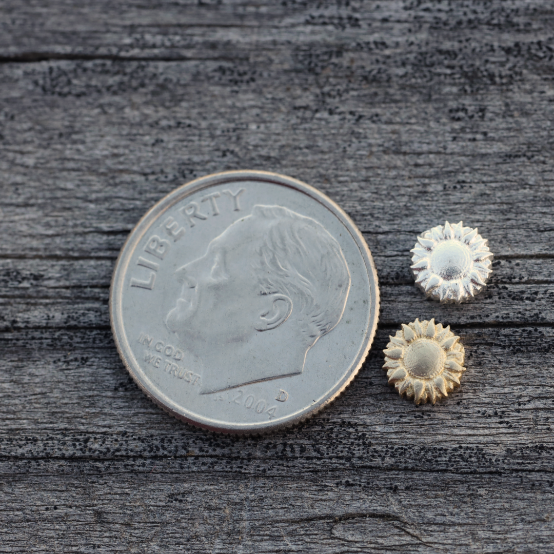 SALE Sunflower Accent Charm Embellishments for Soldering or Jewelry Making