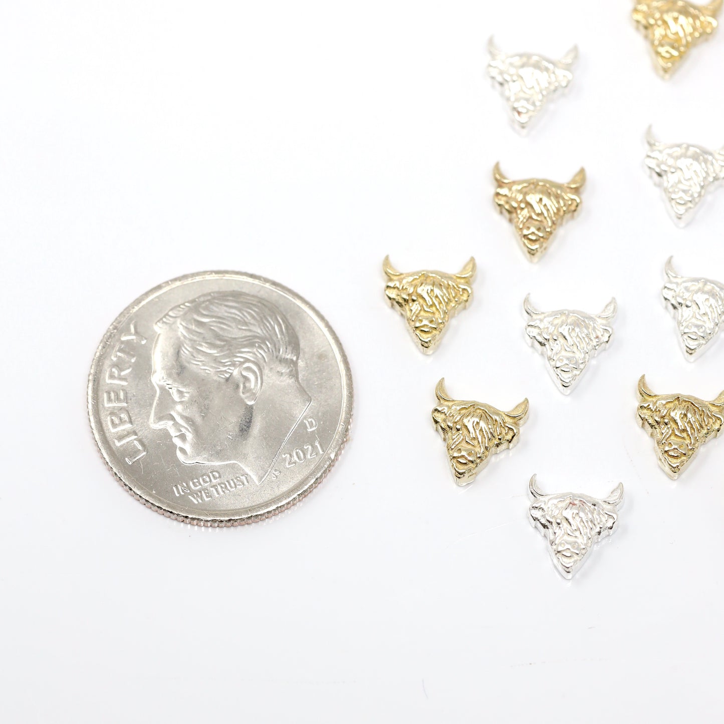 SALE Highland Cow Accent Charm Embellishments for Soldering or Jewelry Making