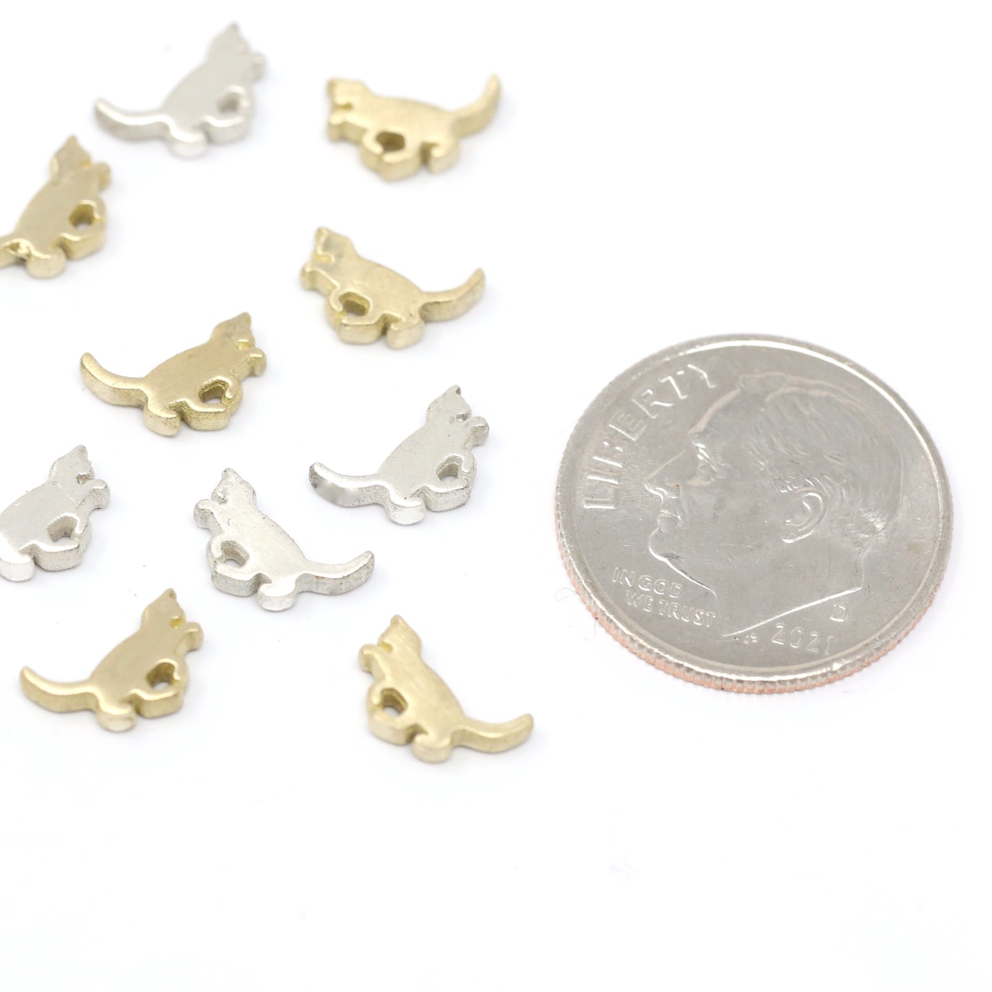 Playing Kitten Accent Charm Embellishments for Soldering or Jewelry Making